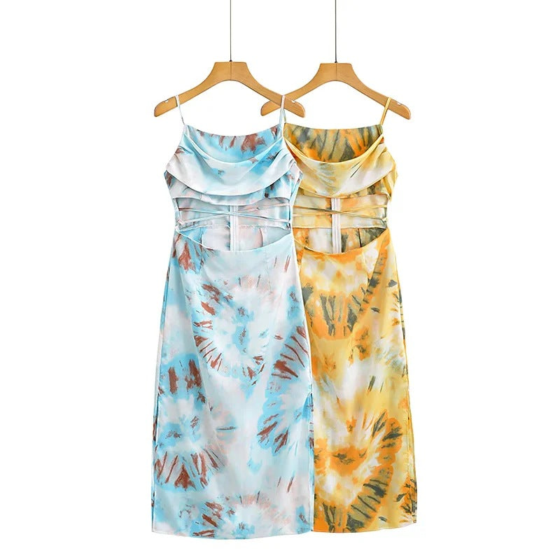 2022 Spring Floral Tie-Back Bodycon Dress