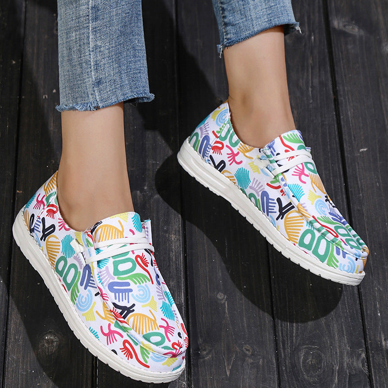Orange Canvas Slip-On Loafers for Women (Casual Sneakers)