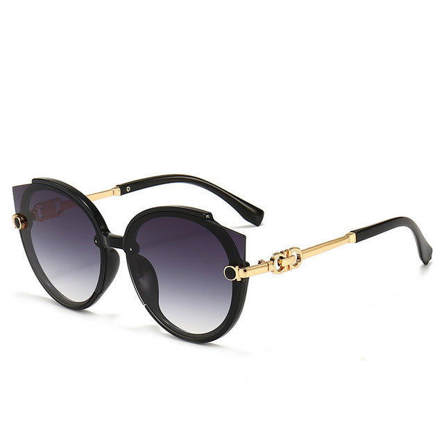 Vintage Cat Eye Round Sunglasses for Women UV400