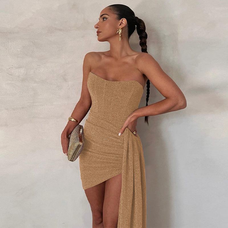 2024 Spring Women's Sexy Wrap Dress with Lace-Up Design