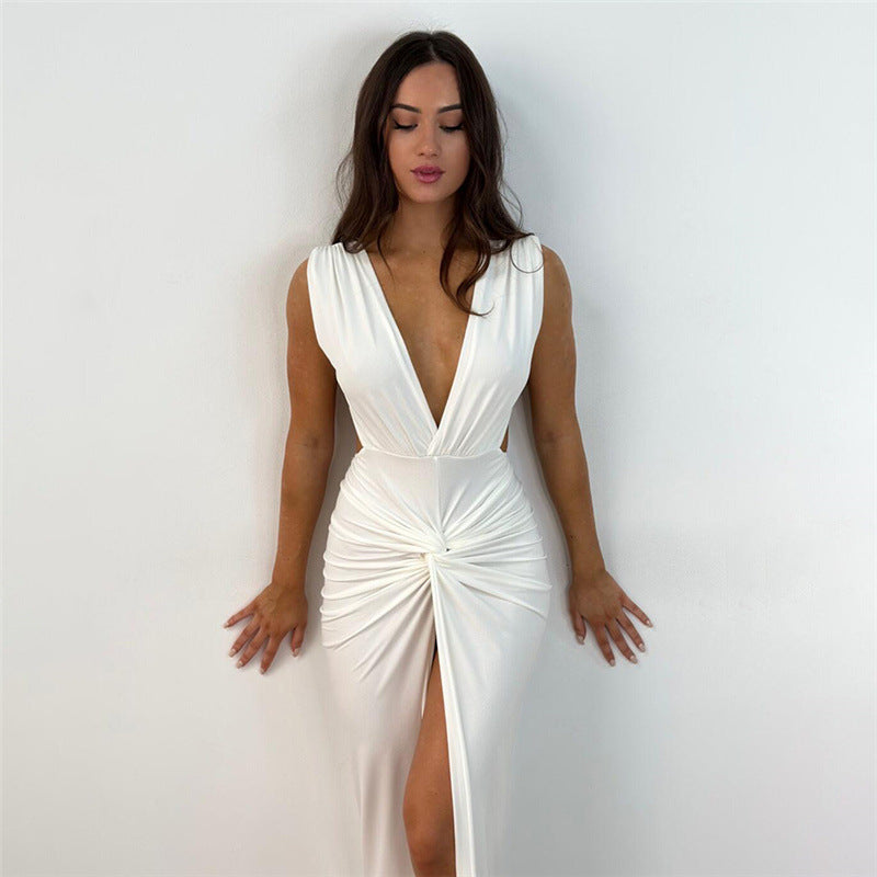 2023 Spring/Summer Fashion Backless V-Neck Dress