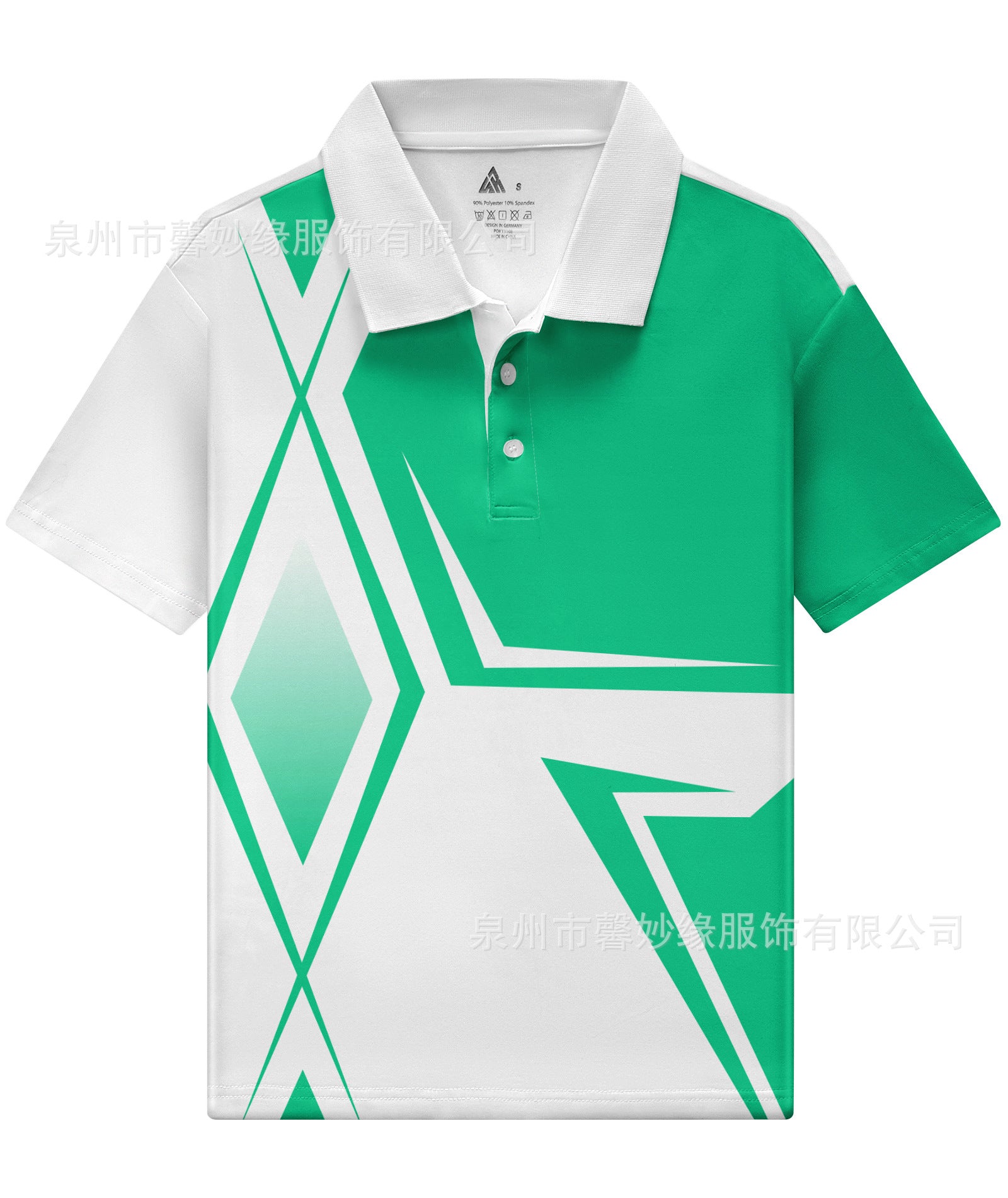 Boys' Short Sleeve Polo Shirt with Geometric Print