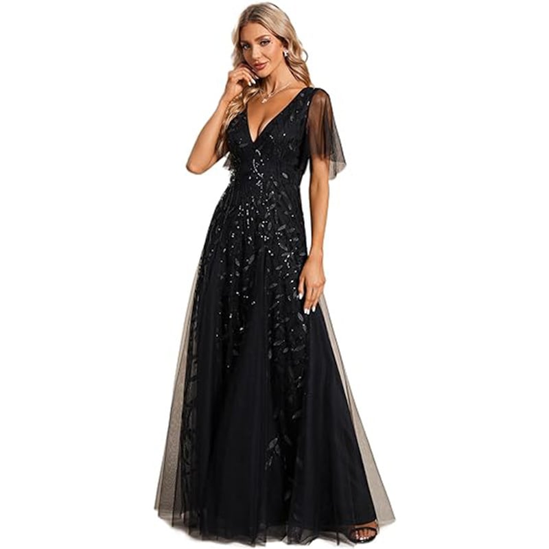 Evarisluxe Elegant Long Evening Dress for Women