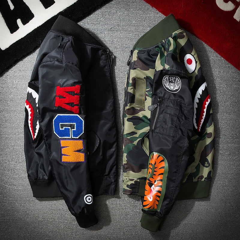 Japanese Style Camouflage Stand Collar Jacket for Men