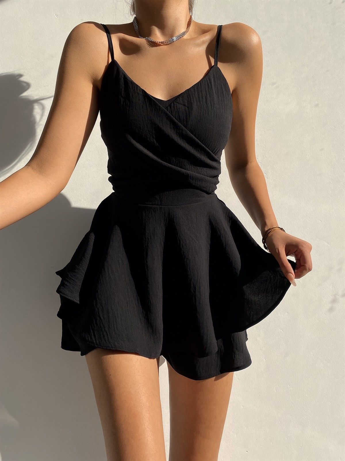 Summer Women's Solid Color Backless Fitted Dress