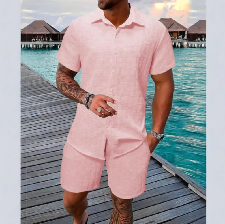 Summer Jacquard Black & White Suit