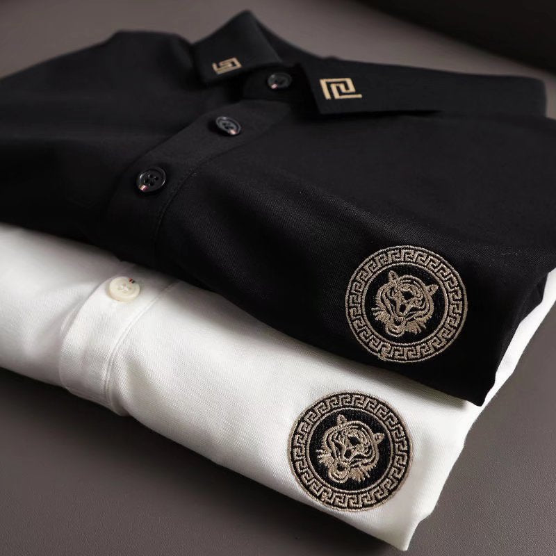 2023 Men's Embroidered Polo Shirt - Slim Fit Short Sleeve