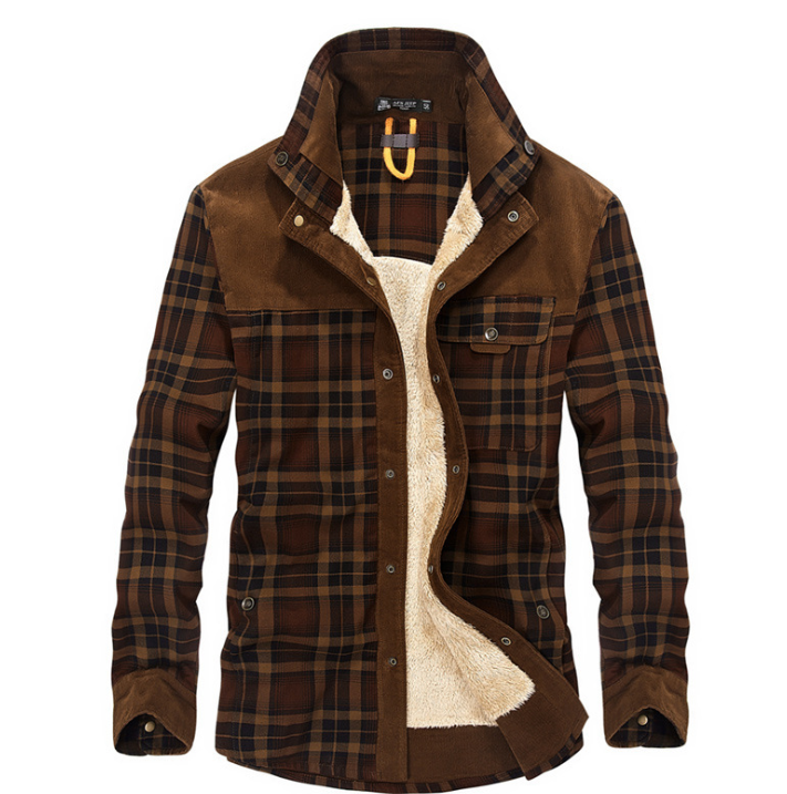 Plaid Long Sleeve Shirt Jacket