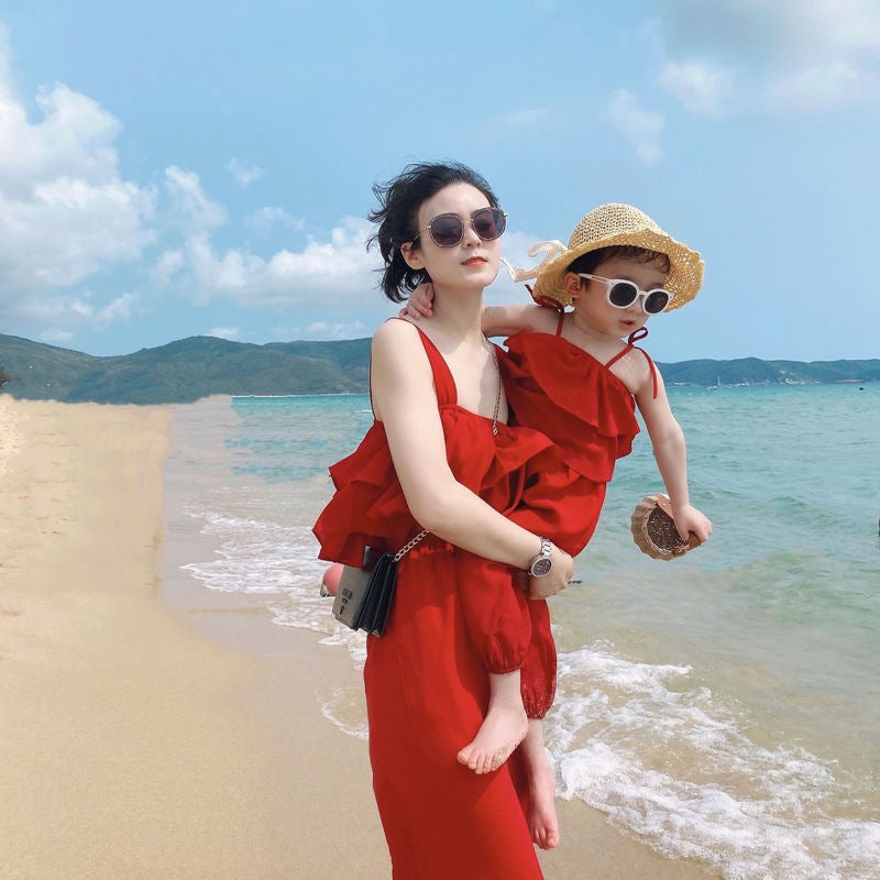 2018 New Style Mother-Daughter Pleated Dresses