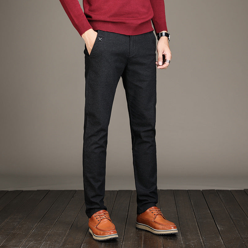 Men's Casual Stretch Pants - Slim Fit Cotton-Linen