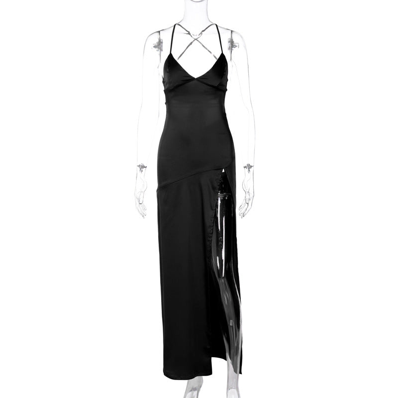 2024 Spring Women's Fashion V-Neck Backless Dress