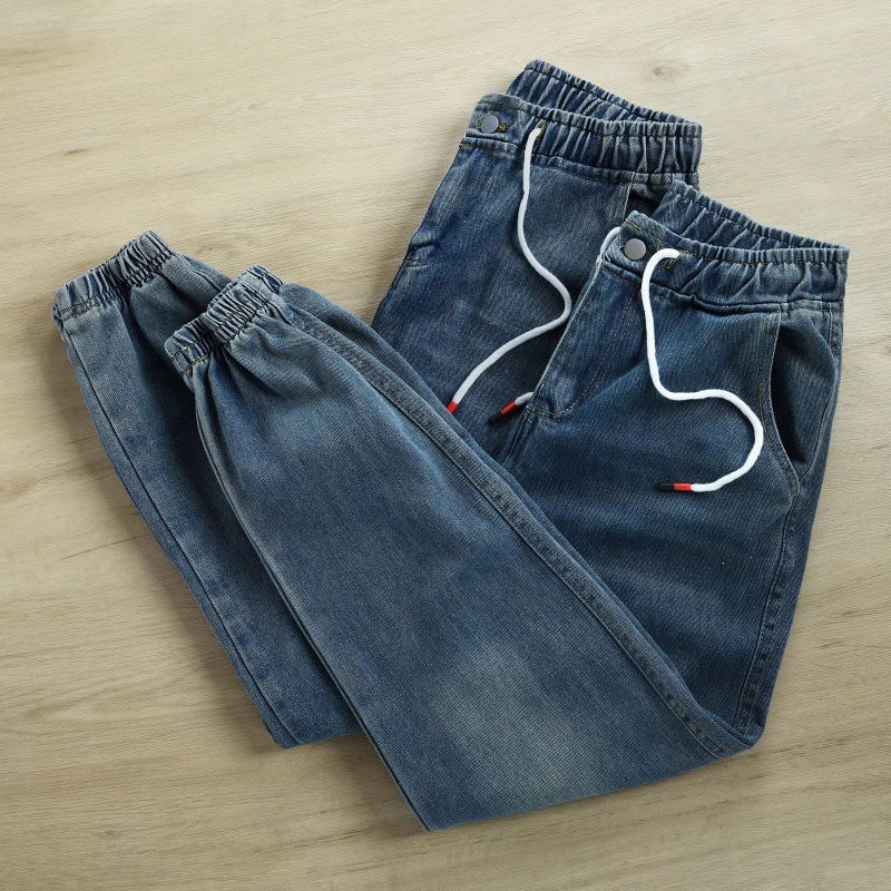 Elastic Black Harem Pants for Men - Loose Fit Youth Jeans