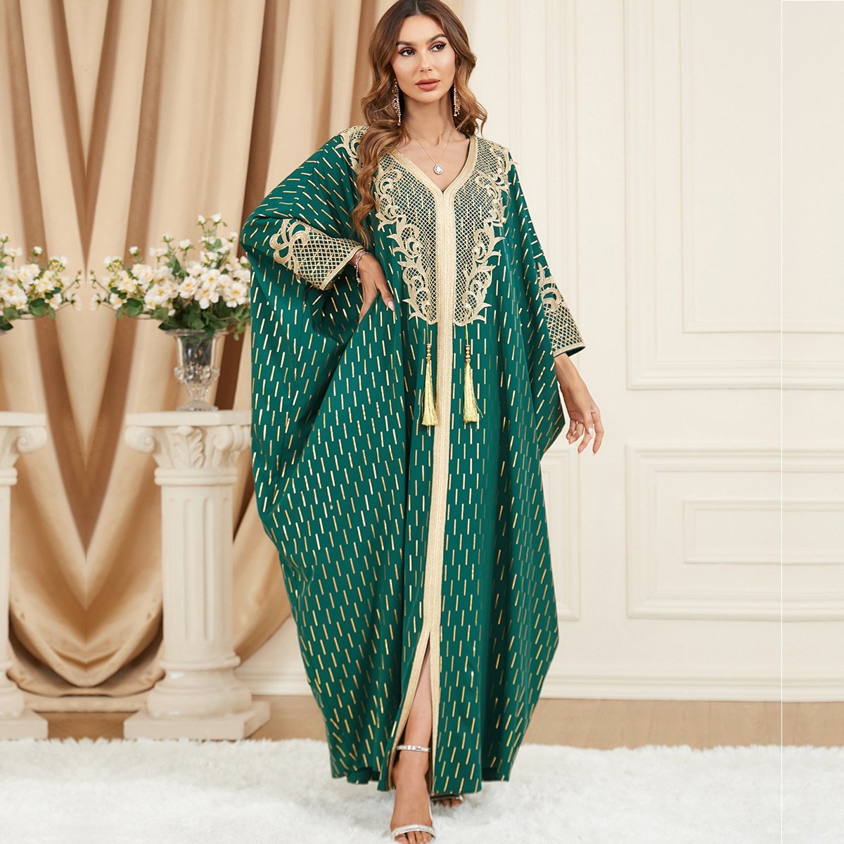 The Grande Aile Plus Size Batwing Tassel Dress | Evarisluxe