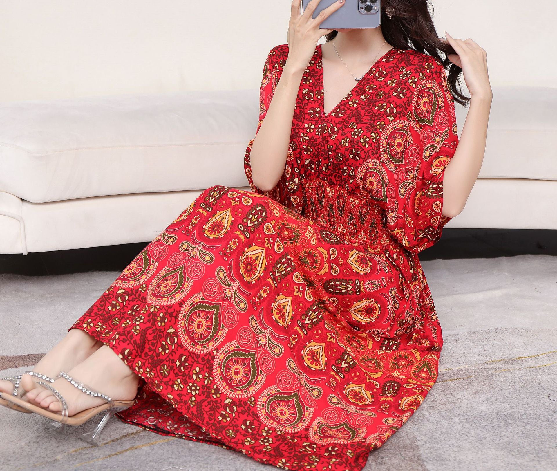Southeast Asia Travel Floral Cotton Dress for Summer