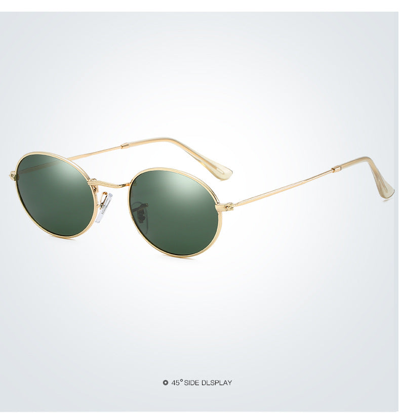 Oval Metal Polarized Sunglasses for Men and Women