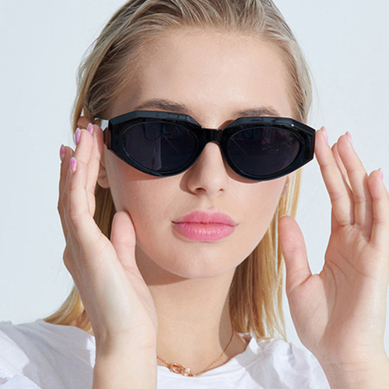 LONSY Cat Eye Sunglasses for Women - Vintage Small Frame