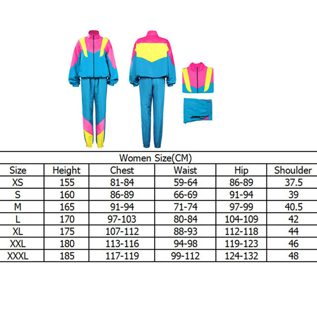 80s 90s Vintage Colorful Jacket for Women Cosplay Outfit
