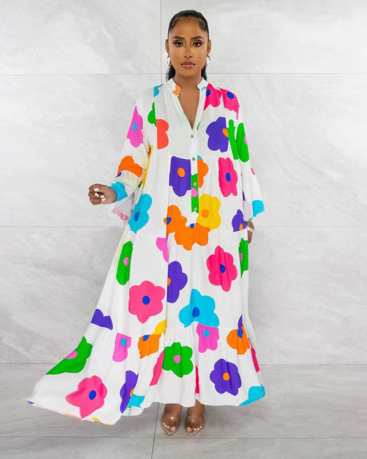 Evarisluxe Floral Print Maxi Dress