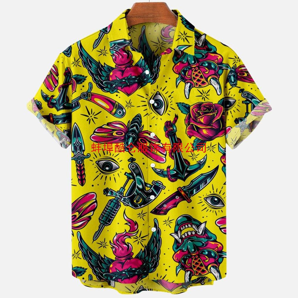 2022 Devil Horror 3D Printed Loose Hawaiian Shirt for Men