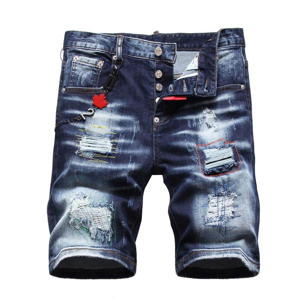 Retro Stretch Ripped Denim Pants for Men