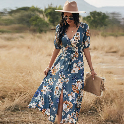 2023 Summer New Bohemian Print Dress for Women