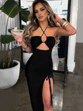 Spring New High-Slit Halter Dress for Women