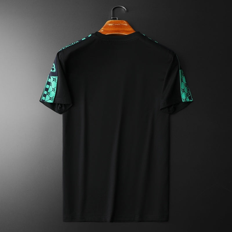 Rhinestone Print Contrast Stitching Summer T-Shirt for Men