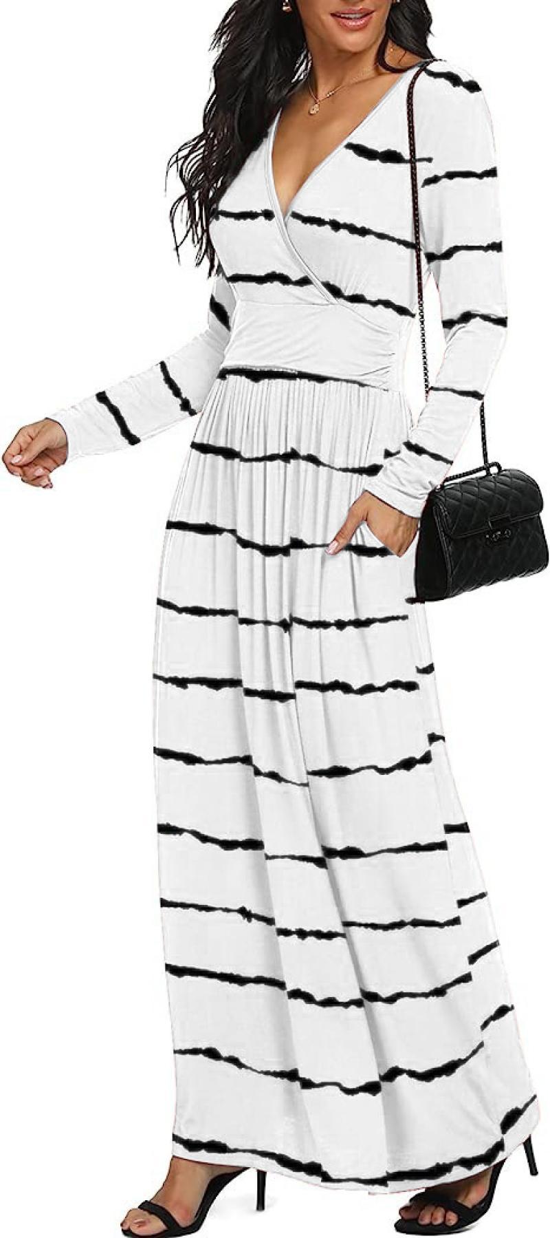 Evarisluxe Striped Maxi Long Dress