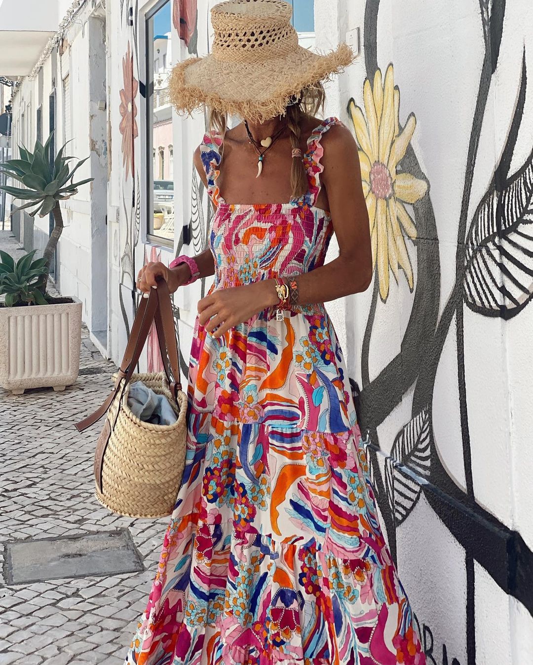 2023 Summer Maxi Dress with Floral Print for Women