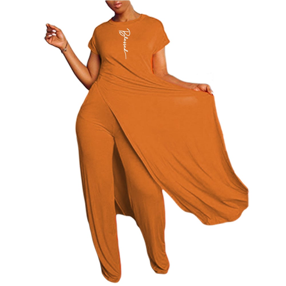 Casual Solid Color Two-Piece Short Sleeve Set