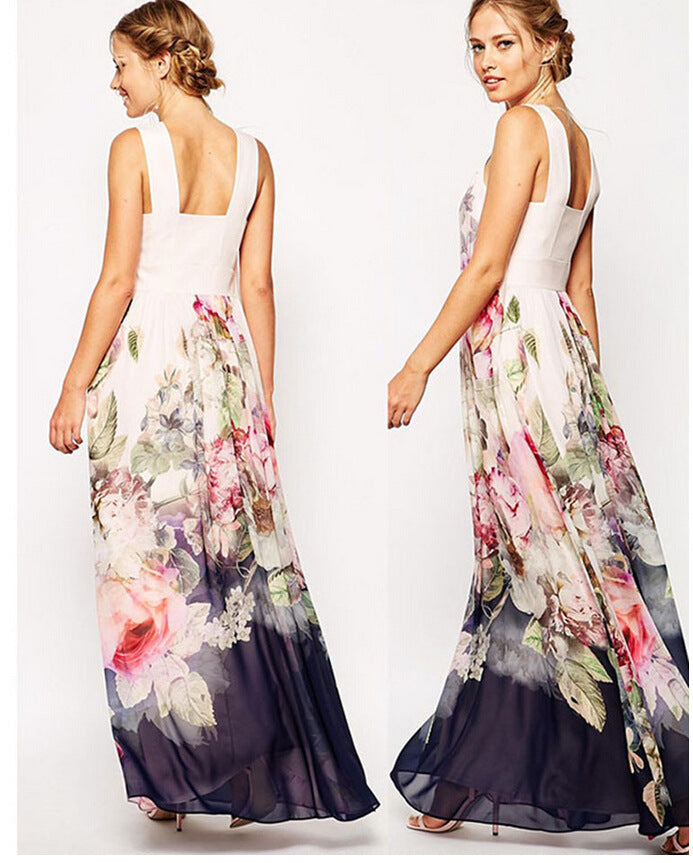 The Fleur Long Floral Evening Gown | Evarisluxe