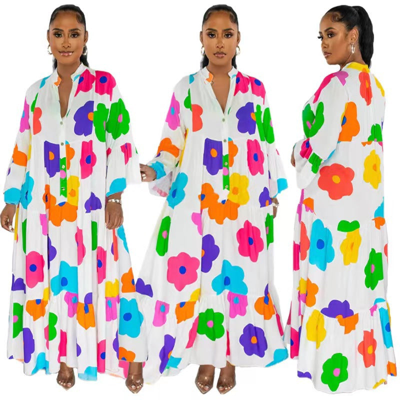 Evarisluxe Floral Print Maxi Dress