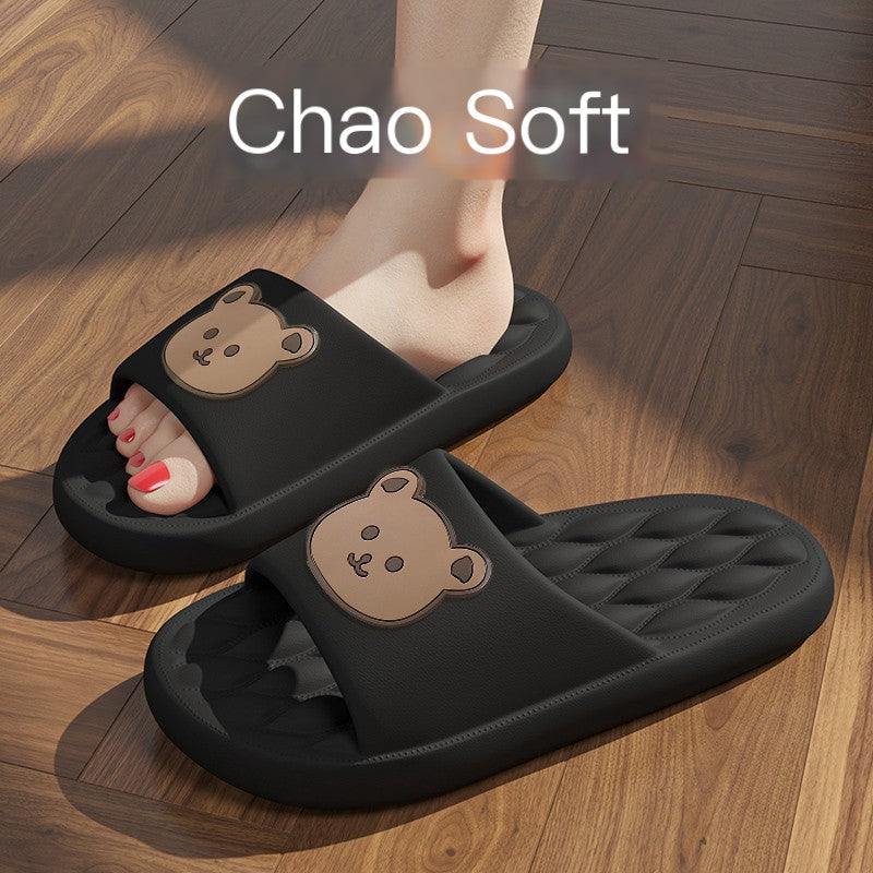 Cartoon Summer Slide Slippers for Women with Thick Sole