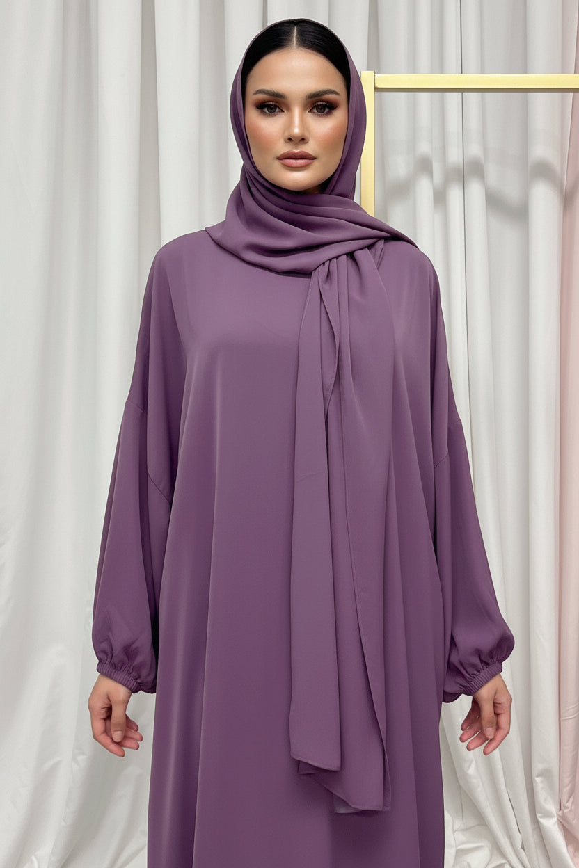 The Voile Hooded Abaya Robe Dress | Evarisluxe