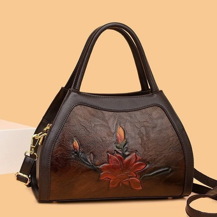 Chinese Style Embroidery Luxury Pu Leather Handbag