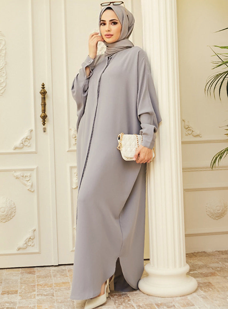 Muslim Abaya with Batwing Sleeves - Southeast Asia Fashion