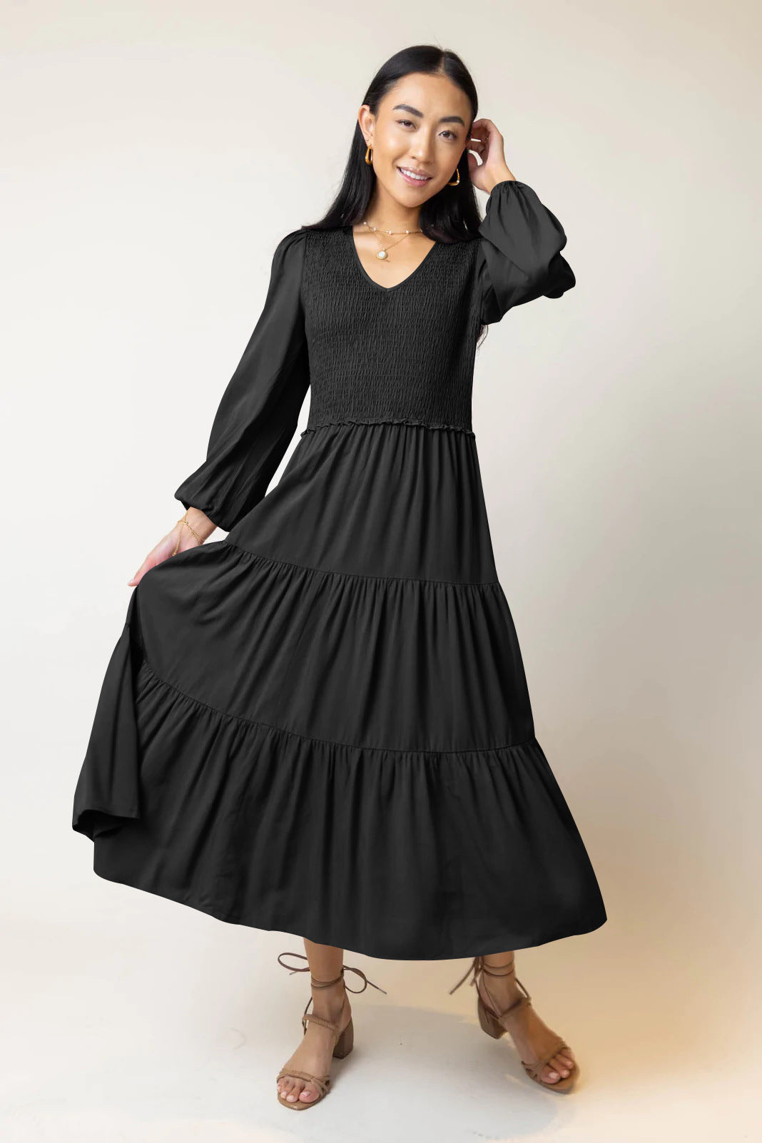 The Repos Casual Long Sleeve Dress | Evarisluxe