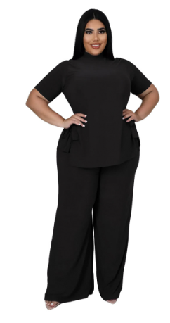 V-Neck Two Piece Set for Women with Side Straps