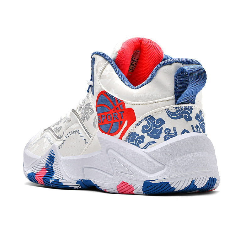 Men's High-Top White Basketball Sneakers 2023 Summer