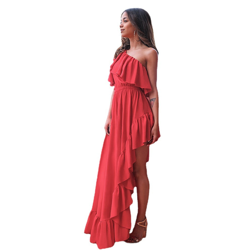 2022 Spring/Summer Women's Dress with Ruffle Hem