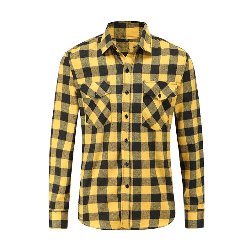 New Fall Winter Plaid Long Sleeve Shirt Jacket for Men