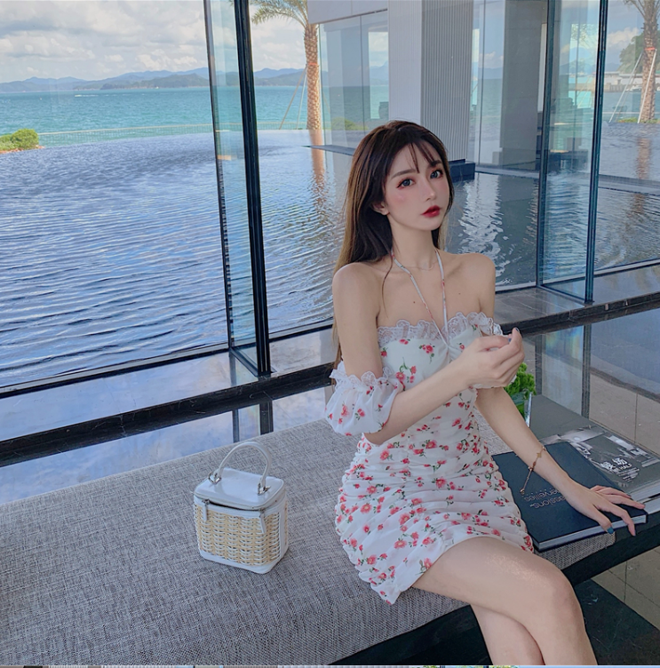 2020 New Summer Floral One-Shoulder Dress for Women