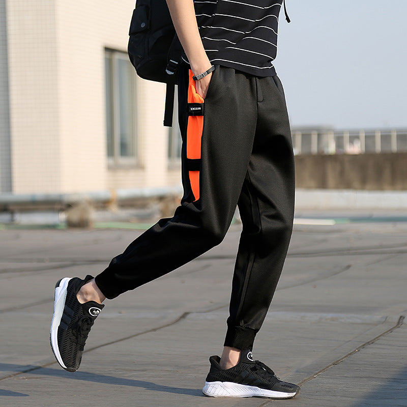 Men's Casual Joggers, Loose Harem Pants, Striped Tapered Pants