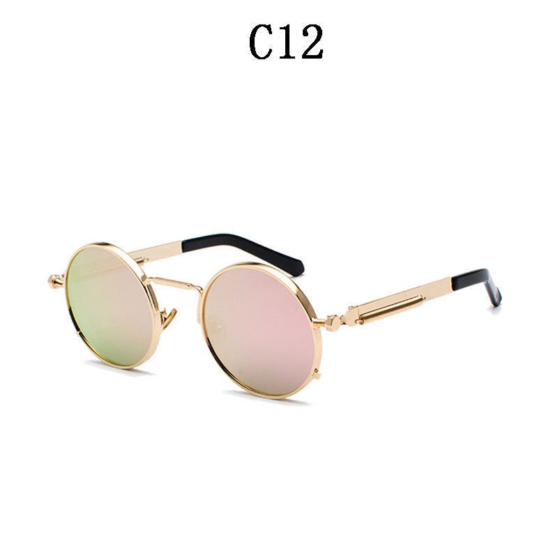 Retro Steampunk Round Sunglasses for Men and Women