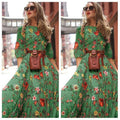 2024 Spring Autumn Floral Chiffon Long Dress