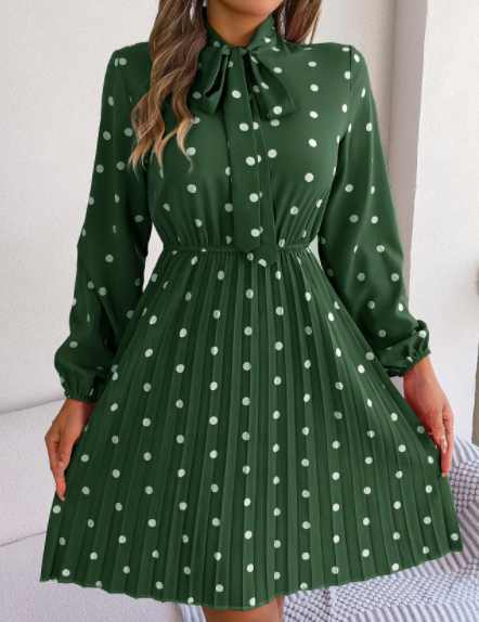 New Spring Women's French Polka Dot Dress