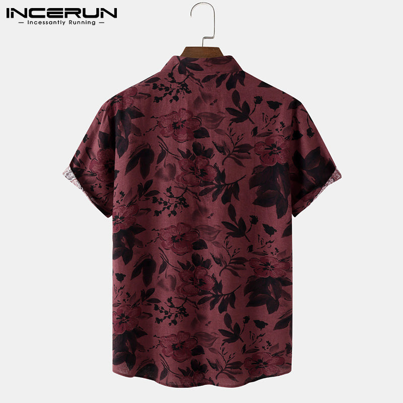 Men's Printed Cotton Hawaiian Shirt - Summer Streetwear
