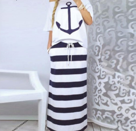 Printed Set, Anchor Set, Stripe Set, Two-Piece Set