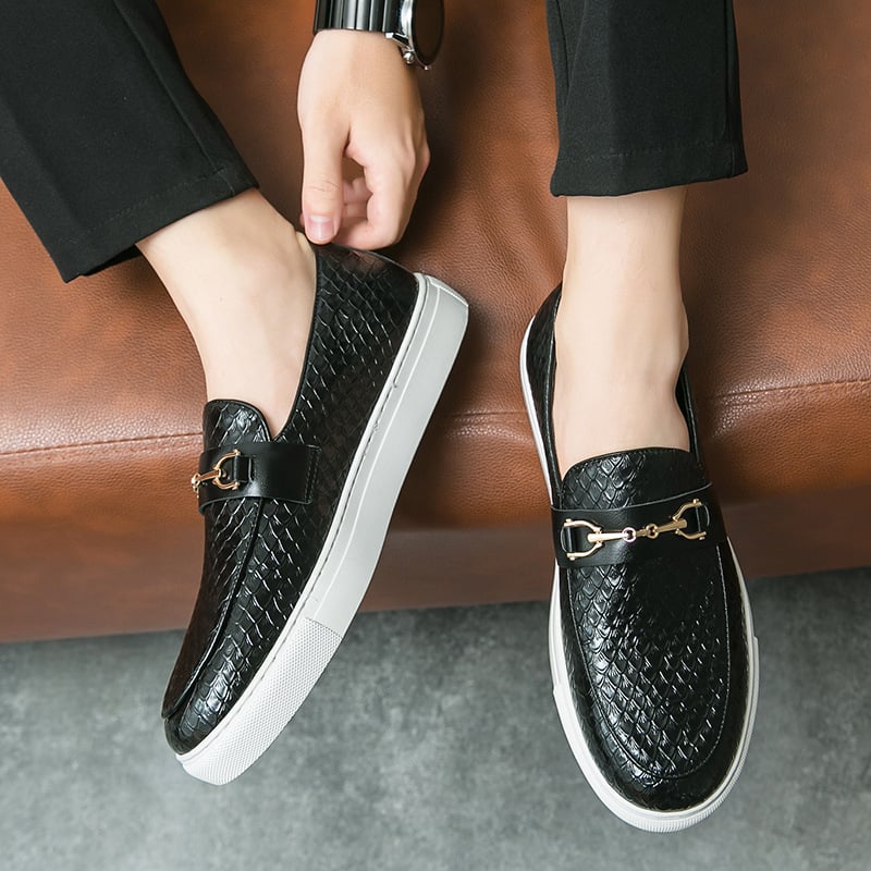 Double Pin Buckle Loafers - British Leather Shoes