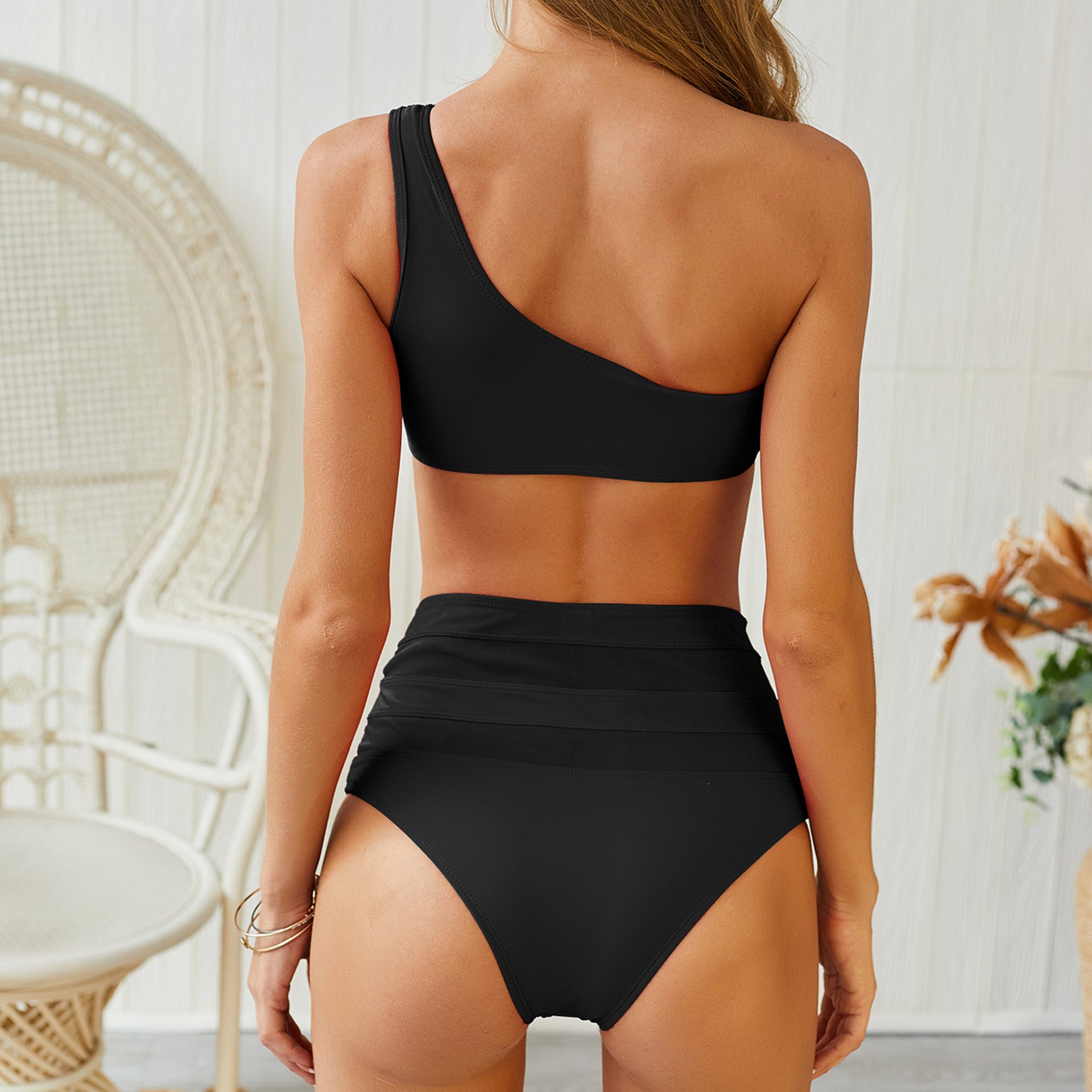 Mesh Spliced Two-Piece Bikini Set